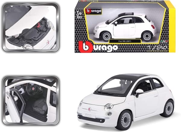 BBURAGO 18-22106, Modellpersonbil, Förmonterad, 1:24, FIAT 500, Metall, Plast, 3 År
