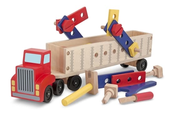 Melissa & Doug Big Rig Building Truck Wooden Play Set, Truck, 3 år, Tre, Flerfarget