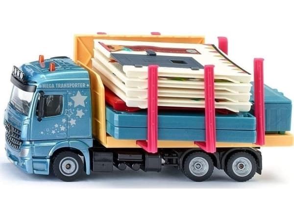 Siku Prefab house transporter, Tung lastbilsmodell, Förmonterad, 1:50, Alla, Metall, Plast, 3 År
