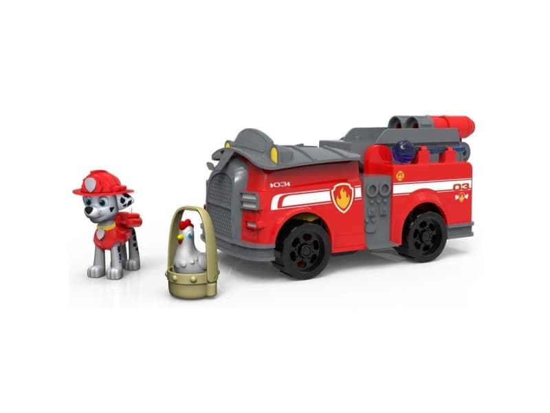 Spin Master Paw Patrol Marshalls Rise and Rescue Convertible Toy Car Toy Vehicle (Red/White, Includes Action Figures and Accessories) 6063638