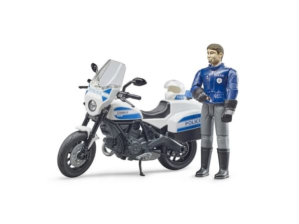 Bruder bworld Ducati Scrambler FT police motorcycle toy