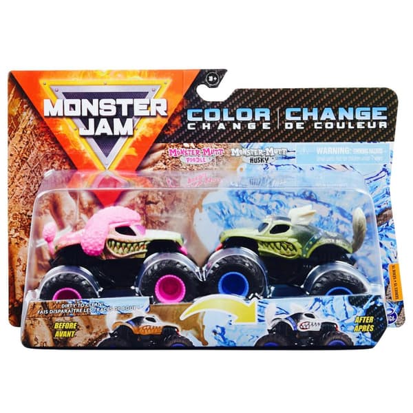 Monster Jam 2pack Color Change Monster Mutt Poodle & Monster Mutt