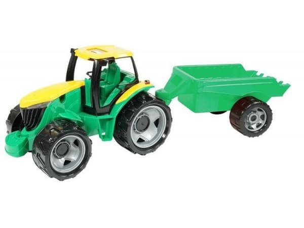 Lena GIGA TRUCKS Tractor with trailer, traktori, Sisä- ja ulkotila, 3 vuosi/vuosia, Musta, Vihreä, Harmaa, Keltainen