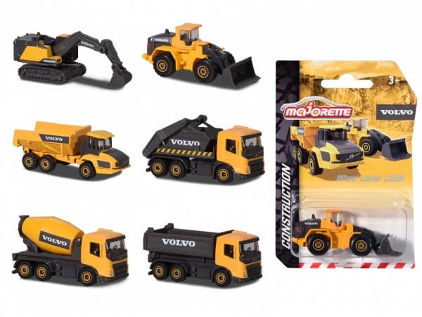 Majorette Majorette Volvo construction vehicles, 6 types - Assorted
