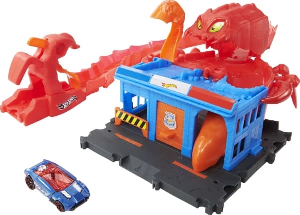 Hot Wheels City Scorpion Flex Attack, Kjøretøy og banesett, 4 år, Plast, Flerfarget, Grå