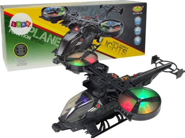 LeanToys Military Helikopter Enorme vinger Lyser Lyden roterer