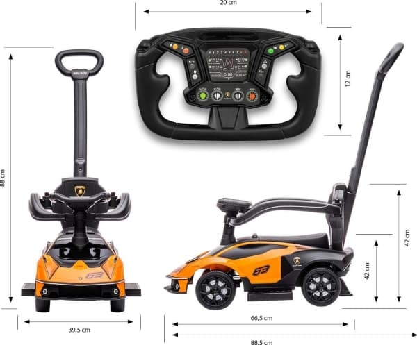 Kjøretøy med håndtak LAMBORGHINI ESSENZA SC V12 oransje Orange Milly Mally