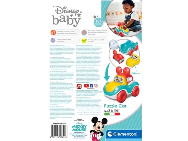 Clementoni Disney Baby 17722, Bil, 1 år, Plast, Flerfarget