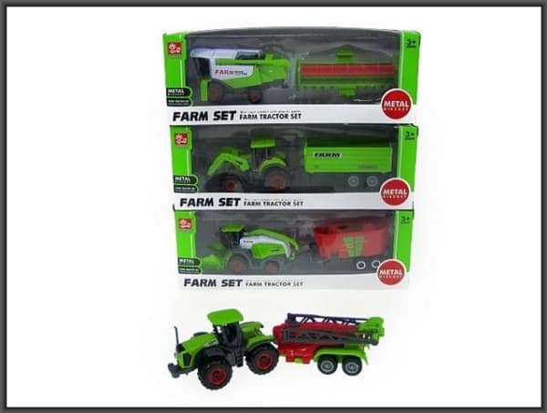Traktor/høsterhenger i eske, 16 cm, 4 typer. p24 SQ82002-2 HIPO