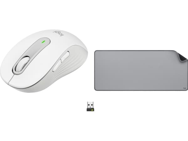 Logitech Mus M650 Vit-Grå (910-006255) + Studio Series - MID GREY (956-000052)