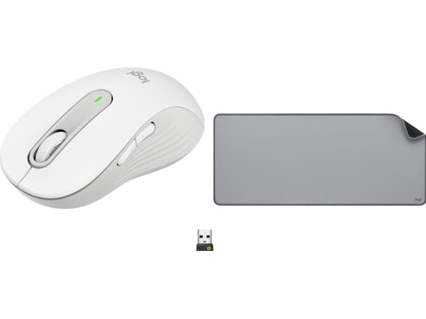 Logitech Mouse M650 L White-Grey (910-006238) + Studio Series - MID GREY (956-000052)