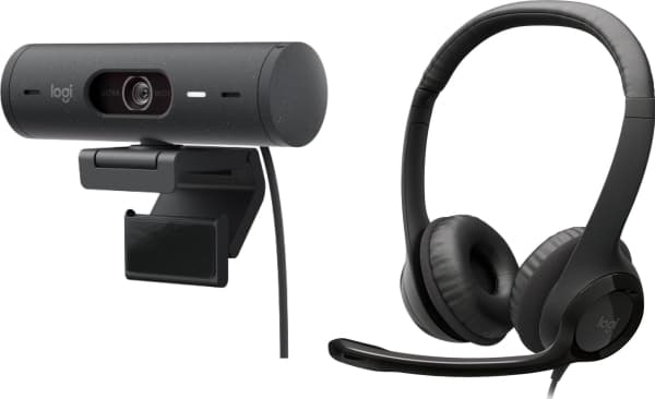 Logitech Brio 500 Graphite Webbkamera (960-001422) + H390 (981-000406)