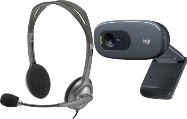 Logitech H111-hodetelefoner (981-000593) + C270 (960-001063)