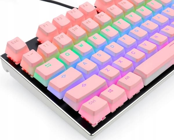Redragon Redragon K630 DragonBorn Outemu Red näppäimistö (RED-K630RGB) + A130 PBT Doubleshot vaaleanpunaiset näppäimistökorkit (A130 Pink)