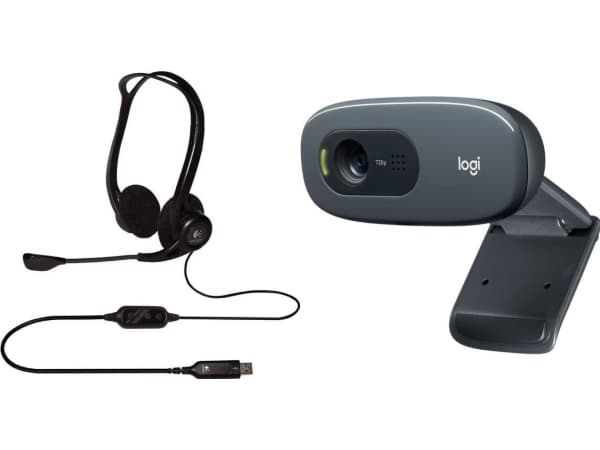 Logitech PC960 (981-000100) + C270 (960-001063) hodetelefoner