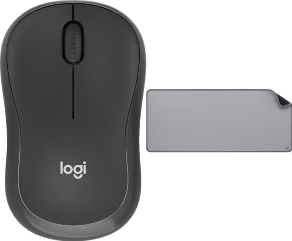 Mysz Logitech M240 Silent czarna (910-007119) + Studio Series - MID GREY (956-000052)