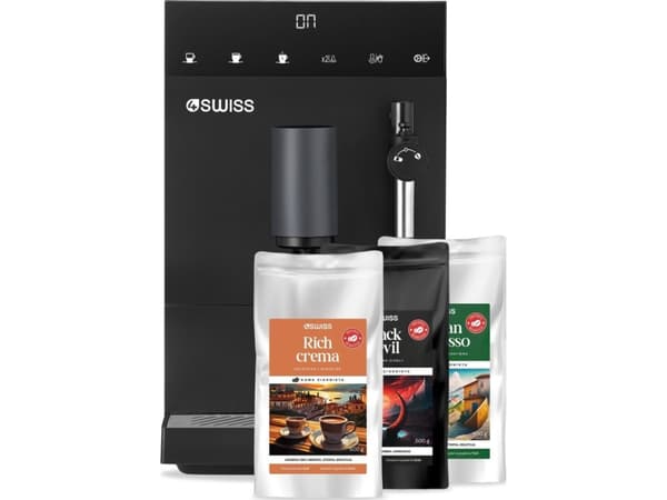 Espressomaskin 4Swiss A22 Modena + 3x 500g kaffe