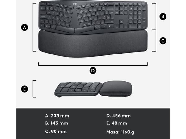 Mysz Logitech Lift Off-White (910-006475) + Ergo K860 (920-010108)