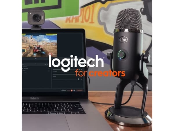 Logitech Z150 datamaskinhøyttalere (980-000814) + Yeti USB Blackout (988-000229)