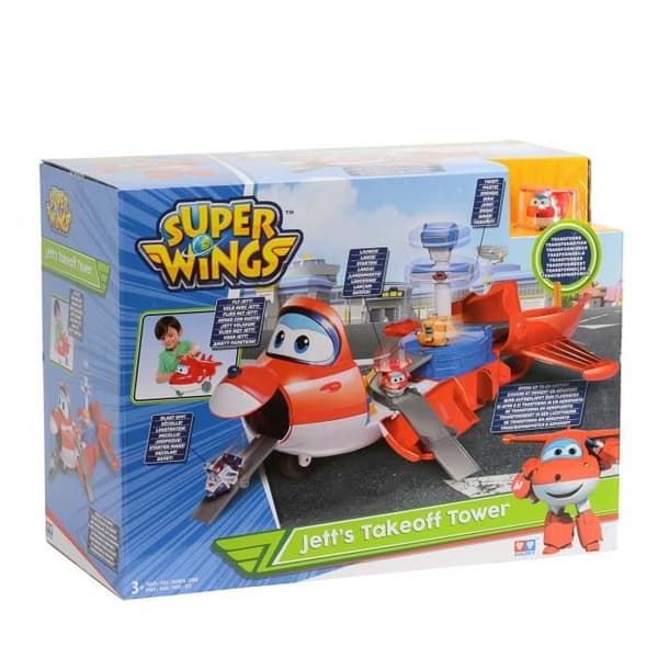 SUPER WINGS Playset Flygplan "Jett's Takeoff Tower" + 1 Jett "Pop-Transform" figur - EU720830