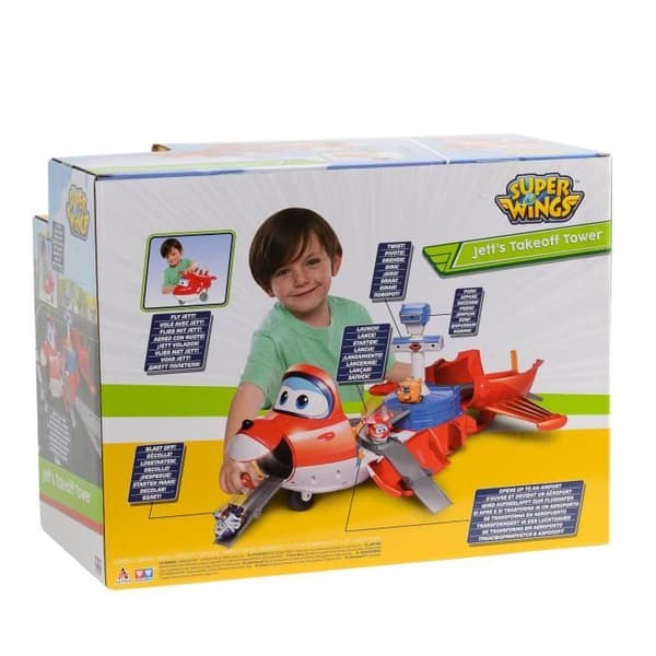 SUPER WINGS Playset Flygplan "Jett's Takeoff Tower" + 1 Jett "Pop-Transform" figur - EU720830
