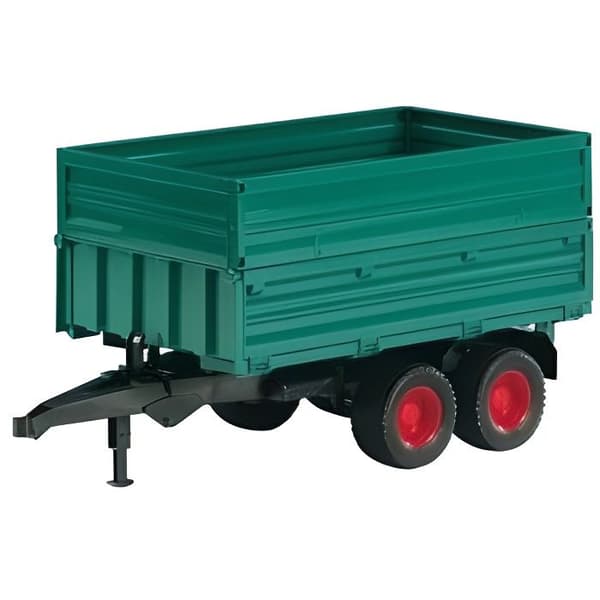 Dubbelplan tippvagn - BRUDER - 2010 - Stabilisatorer - Bakdörr - Avtagbara väggar Svart, Grön