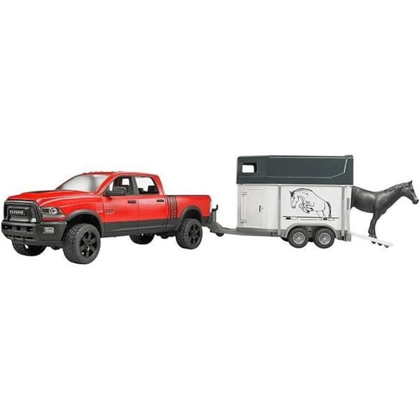 Ram 2500 Power Wagon fordon med skåpbil och häst - BRUDER