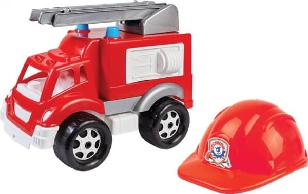 Technok Gaisrinis automobilis Ladder Helmet Firefighter, raudonas