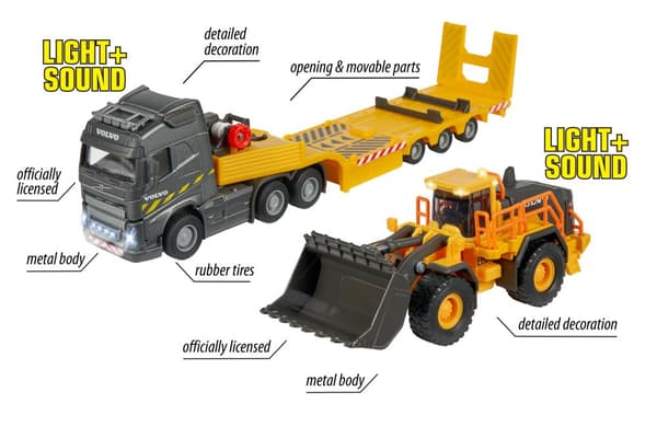 Volvo FH-16 Lastbil med L350H Hjullastare, Majorette Grand Series