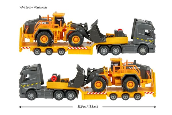 Volvo FH-16 Lastbil med L350H Hjullastare, Majorette Grand Series