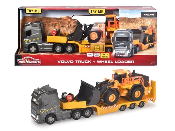 Volvo FH-16 Lastbil med L350H Hjullastare, Majorette Grand Series
