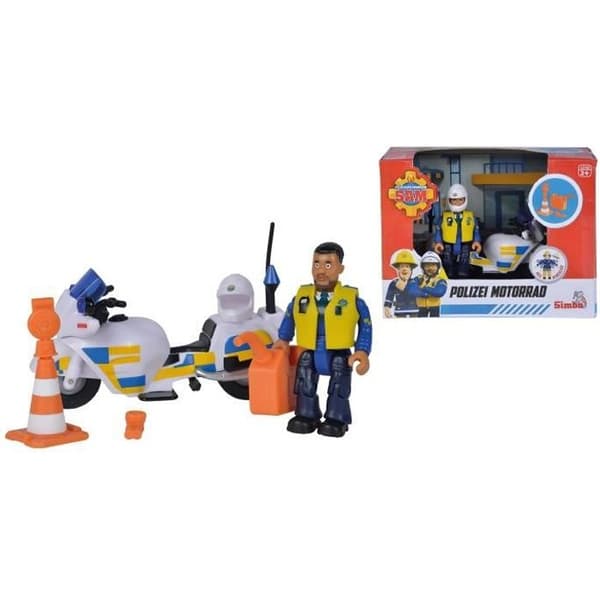 SAM FIREMAN Motorcykelpolisen + 1 Figur - SMOBY
