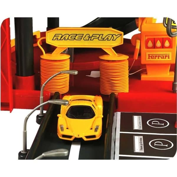Ferrari Race&Play garage 3 nivåer med 1 bil i skala 1/43 - BURAGO