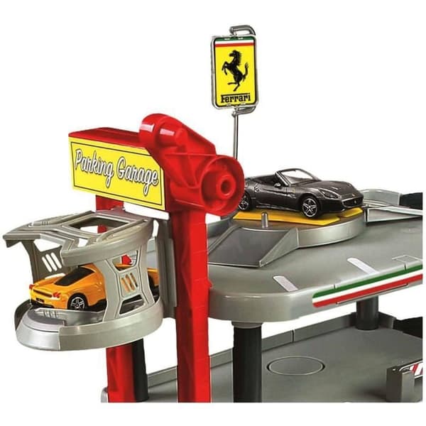 Ferrari Race&amp;Play garage 3 nivåer med 1 bil i skala 1/43 - BURAGO