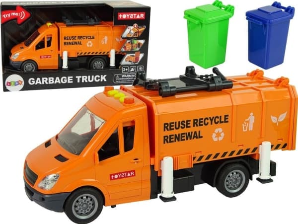Lean Sport Søppelbil Friksjon Drive Lydeffekter Oransje