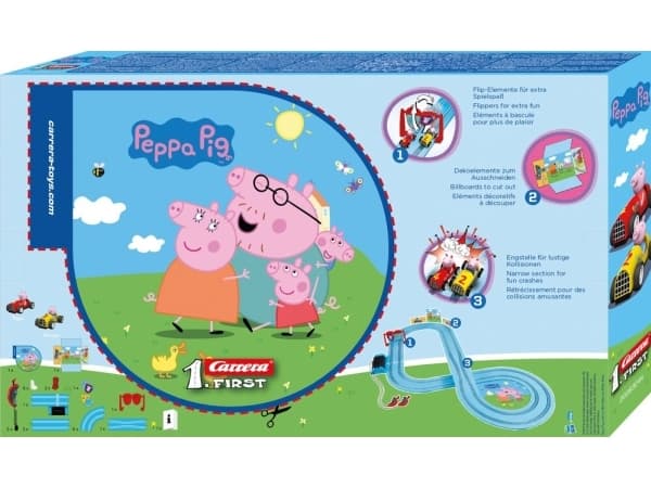 Carrera FIRST Peppa Pig Soopbox Race, Racingkjøretøy og banesett, 3 år, Flerfarget