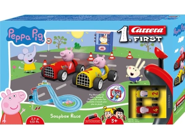 Carrera FIRST Peppa Pig Soopbox Race, Racingkjøretøy og banesett, 3 år, Flerfarget