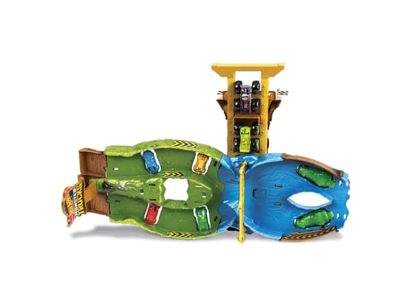 Hot Wheels Monster Trucks Wreckin'' Raceway Playset, Kjøretøy og banesett, 4 år, Plast, Metall, Flerfarget