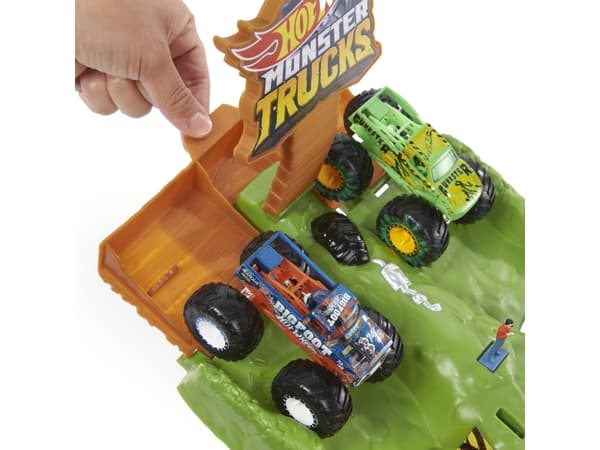 Hot Wheels Monster Trucks Wreckin'' Raceway Playset, Kjøretøy og banesett, 4 år, Plast, Metall, Flerfarget