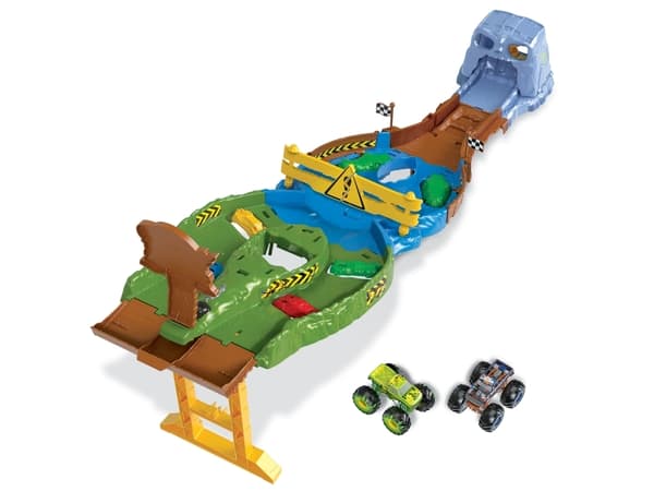 Hot Wheels Monster Trucks Wreckin'' Raceway Playset, Kjøretøy og banesett, 4 år, Plast, Metall, Flerfarget