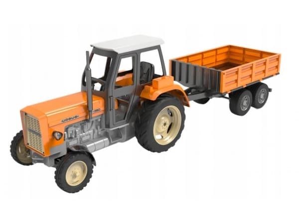 Bruder URSUS C-360 gul manuell traktor med Double Eagle E239 tilhenger