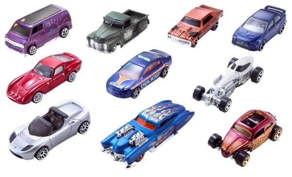 Hot Wheels Vehicles 10-pak i skala 1:64