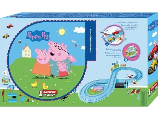 Carrera FIRST Peppa Pig Kids GranPrix, Racingkjøretøy og banesett, 3 år, Flerfarget
