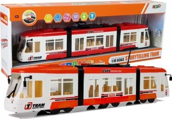 Lean Cars Excursion tram on batteries 46 cm sounds and lights 1:16 Red
