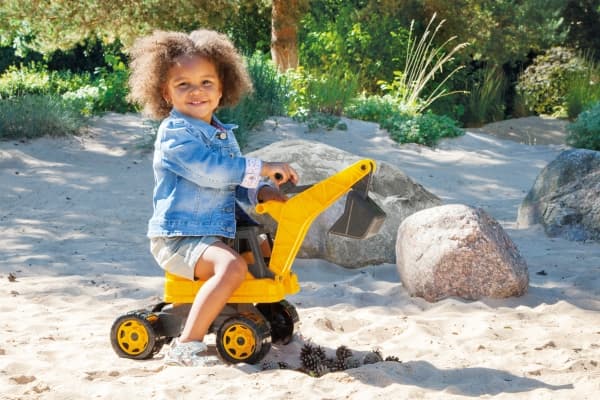 Lena GIGA TRUCKS SM02217, Grävmaskin, 3 År, Plast, Trä, Grå, Gul