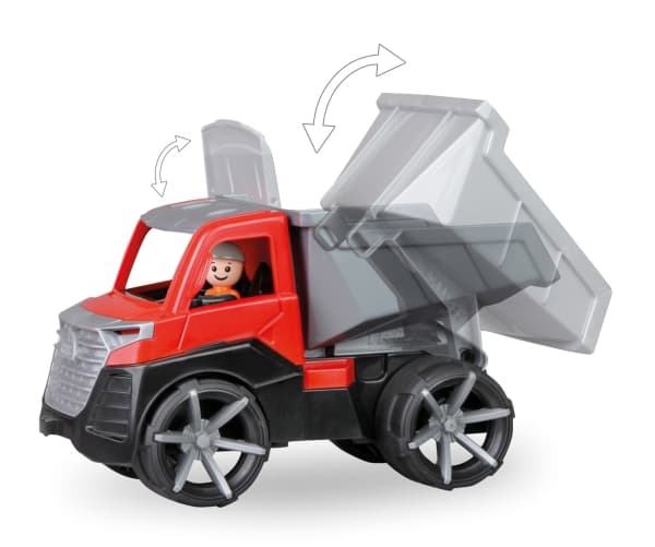 Lena TRUXX Dump Truck - 29cm, Dumper, 2 År, Gummi, Stål, Grå, Röd