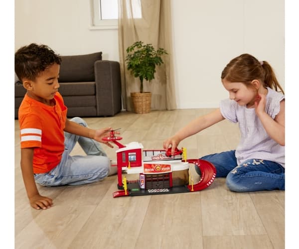 Majorette 212050038, Set med fordon och bana, 5 År, Plast, Svart, Röd, Vit, Gul