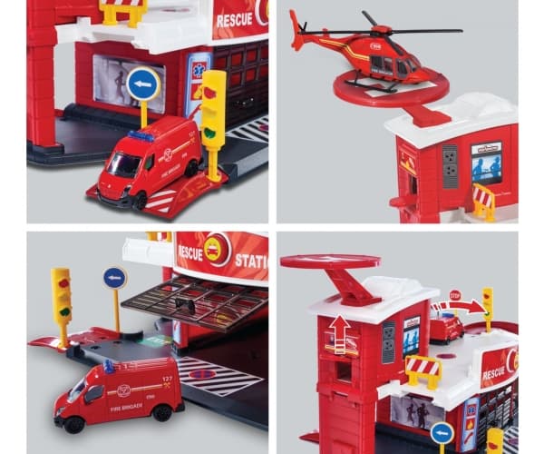 Majorette 212050038, Set med fordon och bana, 5 År, Plast, Svart, Röd, Vit, Gul