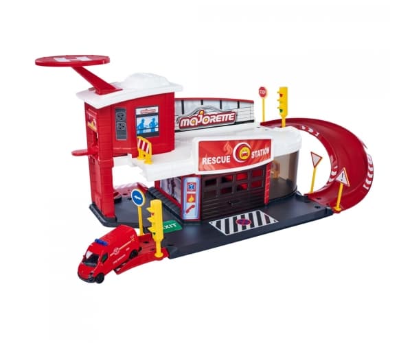Majorette 212050038, Set med fordon och bana, 5 År, Plast, Svart, Röd, Vit, Gul