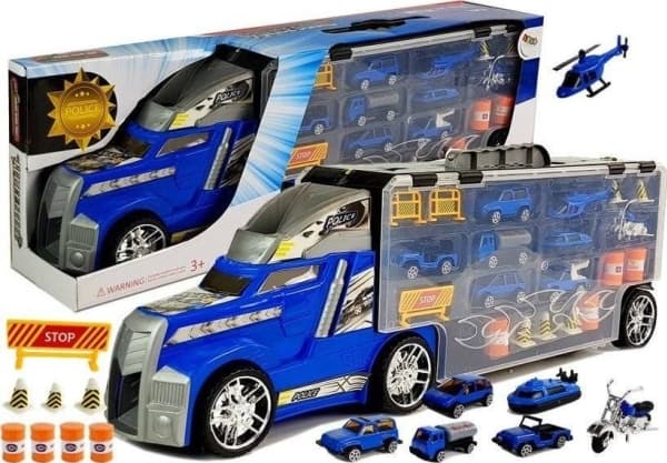 Lean Sport Truck med Biler Politi Garasje Koffert Spillebrett